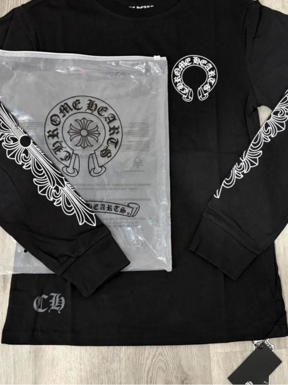 Chrome Hearts Black Tee with White Logo Print